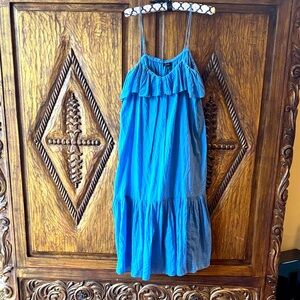 J. Crew Indigo Gathered Dress